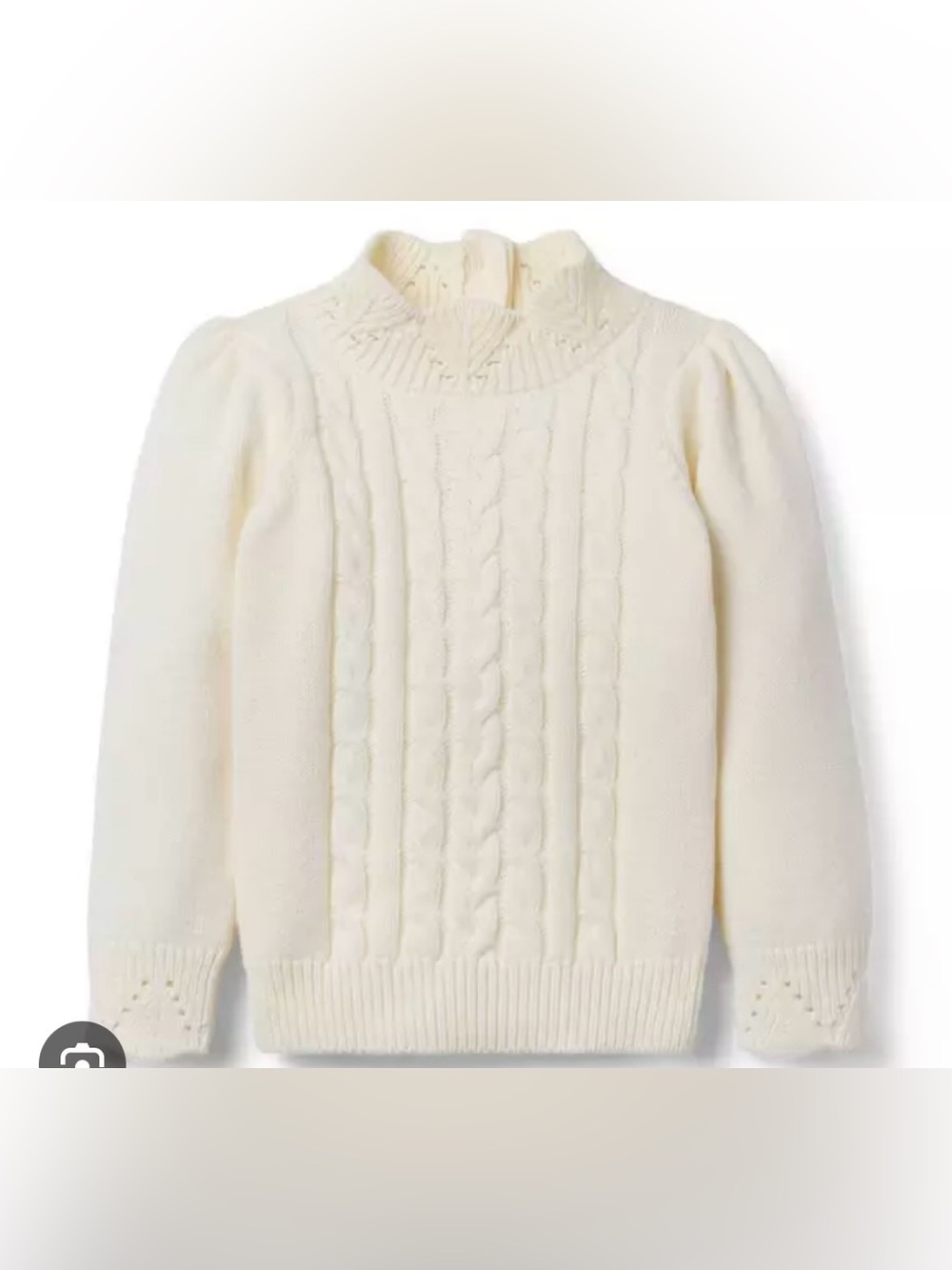 Girl cream and sugar pointelle cable knit sweater by Janie and Jack 4 girls